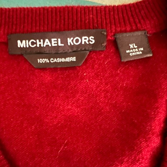 Michael Kors 100% cashmere size XL red sweater - Picture 4 of 5